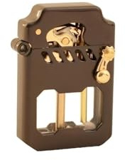 Briquet à kérosène en métal à l'ancienne avec fenêtre de visualisation du carburant, briquet à kérosène rechargeable, briquet à allumage par engrenage d'entraînement à bascule, adapté à la nature sauv