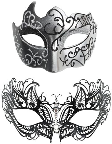Spitzen-Maskerade-Maske, Maskenkostüm - 2X Maskerade-Augenbinde-Gesichtsbedeckungen | Glitzerndes Maskerade-Masken-Set, Cosplay-Zubehör für Halloween-Karneval