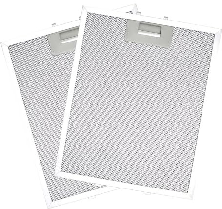 Lot de 2 filtres de rechange pour hotte aspirante 320 x 260 mm, filtres universels en alliage d'aluminium avec 5 couches d'aluminium, filtre à graisse en métal, filtres pour hotte de cuisine