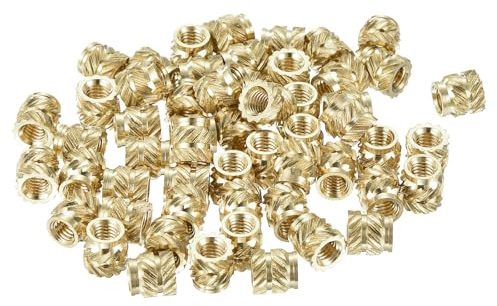 QUARKZMAN 80 Stück Gewindeeinsatz, Gerändelte Einpressmutter M3 x 5mm L x 5mm OD Einschmelzgewinde Innengewinde Messing Einbettungsmutter