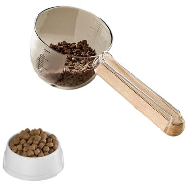 Générique Pelle à Nourriture pour Animaux de Compagnie, Cuillère Multi-Usage, Cuillère Graduée Transparente,Doseur Croquettes Chien Cuillère à Nourriture pour Chat Cuillère à Mesurer à Long Manche