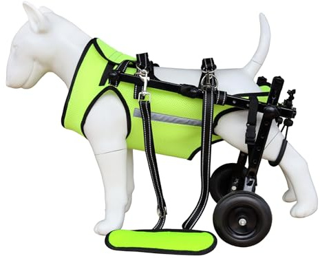 ZHHSUNY Hunde-Rollstuhl, hilft kleinen Haustieren mit gelähmten Hinterbeinen, zur Wiederherstellung der Mobilität, zwei Räder, Hundewagen, Reflexeffekt, Behindertenwagen (M)