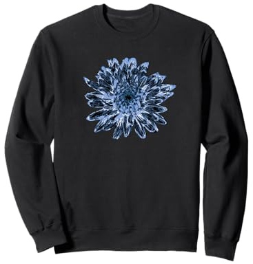 Fleur de dahlia noire et bleue Sweatshirt