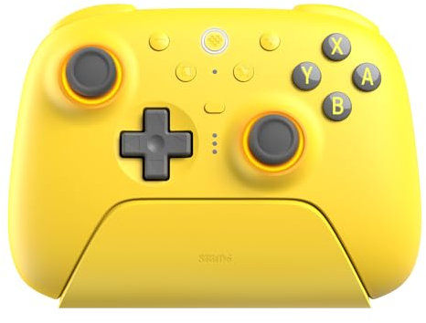 8Bitdo Ultimate 2 Bluetooth Controller for Switch/Switch 2 & Windows PC, Switch Pro Controller with TMR Joysticks, Switchable Hall Effect/Tactile Triggers, Vibration and Motion Control -Yellow