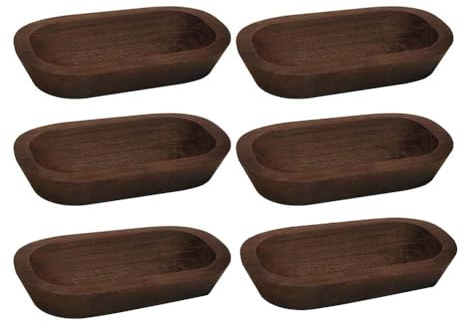 Jrudjsnhhty 6 Pcs Wooden Dough Bowls for Candle Making Wood Dough Bowls Bulk for Decor Hand Carved Wood Decorations for Food Bread