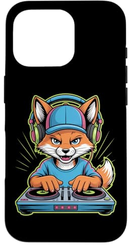 DJ Renard avec Casque Et Platines Coque pour iPhone 16 Pro
