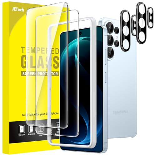 JETech Skärmskydd för Samsung Galaxy S26 Ultra med Kameralinsskydd, 9H Härdat Glasfilm med Enkelt Installation Verktyg, Fingeravtryck ID Kompatibel, HD Klar, 2-Pack Varje