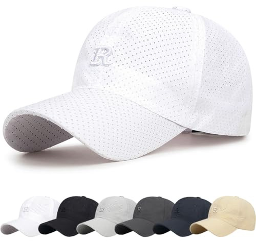FULOOE Gorra de BéIsbol de Transpirable para Hombre, Gorra Running de Secado Rápido Malla Unisex Ajustable Sombrero de Exterior para Hombre Correr