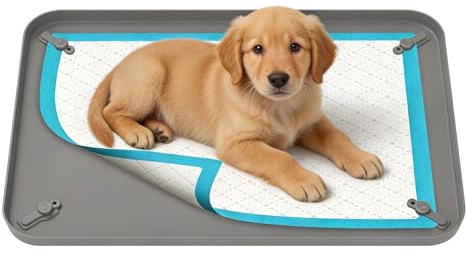 AULSAM Silikonmatte Tablett für Hunde, Urinierpad-Halter für Hunde, Katzen | Silikon-Urinauffangmatte, Auslaufsicher, Hundetrainingsmatten zum Schutz des Fußbodens zu Hause