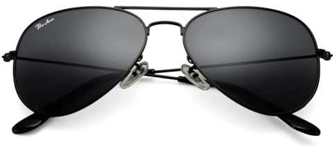 Pro Acme Classic Aviator Sunglasses for Women & Men Real Glass Lens Metal Frame UV400 Driver Sunglasses, 58 MM (Black/Black)