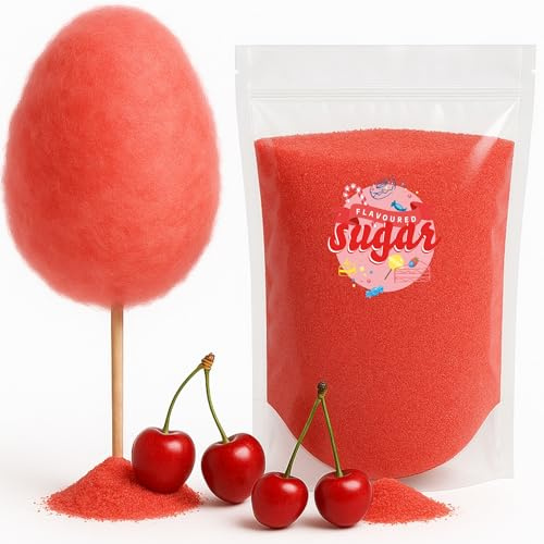 500g Aromazucker Kirsche Rot Zucker für bunte Zuckerwatte Farbaromazucker und Dekorzucker für Zuckerwattemachinen