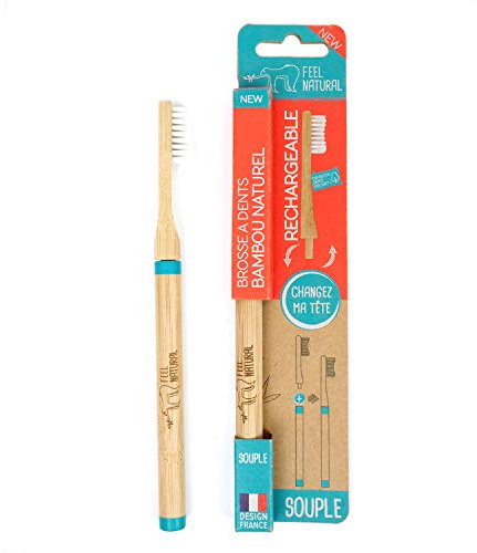 Brosse à dents tête rechargeable en bambou Feel Natural - Souple