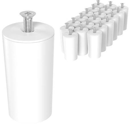 ECENCE Rolladen Stopper Anschlagpuffer 40mm - 20er Set Weiss | inkl. Schrauben, Endanschlag zum Schutz des Rollladens