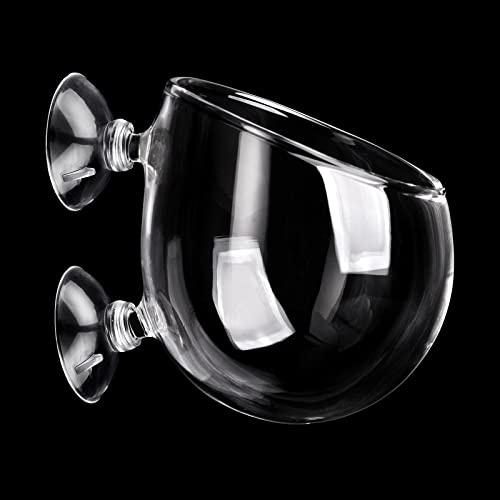 WEAVERBIRD Glas Pflanzenhalter Aquarium Topf mit 2 Saugnäpfen für Dekorationen - Transparent Cup für Aquascaping