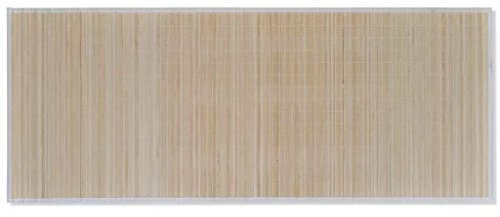 Ksodgun Rechteckig Naturfarbener Bambusteppich Bordürenteppich Teppich Wohnzimmer Terrasse Balkon 120 x 180 cm