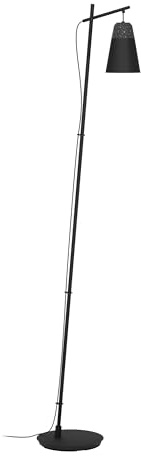 EGLO Stehlampe Canterras, 1 flammige Stehleuchte | Standleuchte aus Terrazzo in Grau Weiß, Metall in Schwarz, Wohnzimmerlampe, Lampe mit Tritt-Schalter, E27