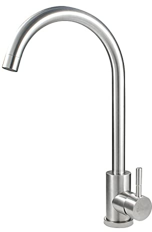 SOLVEX Kitchen Mixer taps 1 Hole, Kitchen Sink Mixer tap, Brushed,SP-10020