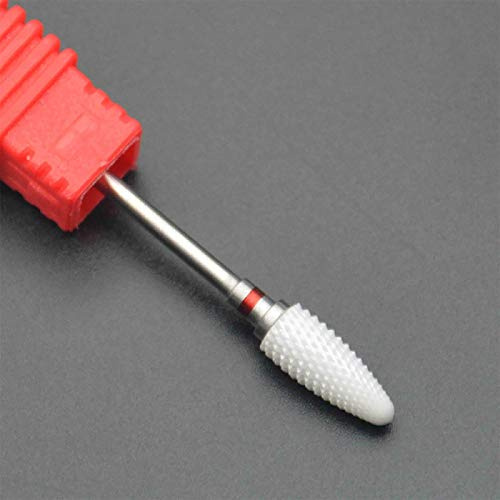 Roter Keramik-Schleifkopf mit 2,35 mm Schaft, tragbarer Maiskopf, Nagelfräser, Nagelkunst, Nagelhautentfernungswerkzeug