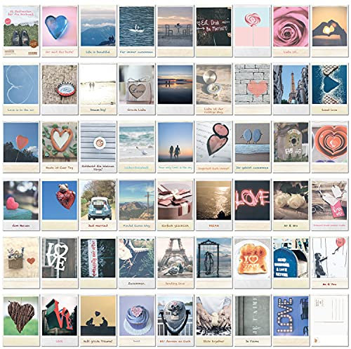 Inspiracles Postkarten Hochzeit 52 Wochen - Vintage Hochzeitsspiel - Karten Set für 12 Monate, wöchentliche Post für das Brautpaar, wie ein Gästebuch für Gäste, DIN A6