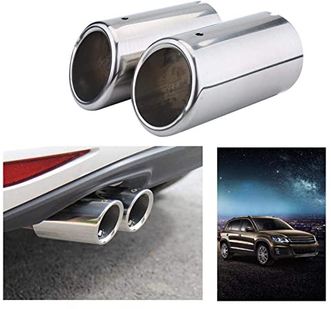 Endrohre, 1 Paar Auto Auspuff Endrohre Schalldämpferspitzen Ersatz 67mm für Auto