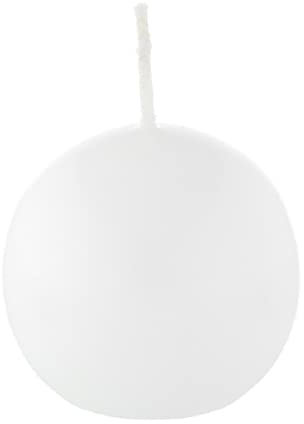 Kugelkerzen Weiß, Ø 80 mm, 6 Stück, dt. Kerzen in RAL Kerzenqualität, Kein rußen und Tropfen