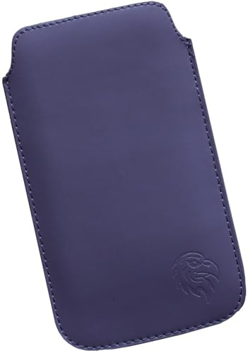 Davii Schutztasche passend für Google Pixel 4a 5G / 6/7 / 7 Pro mit Hülle, Einsteckhülle Handytasche mit Zuglasche – weiches Innenfutter Adler Premium SXS Dunkel-Lila