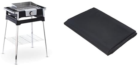 SEVERIN SENOA BOOST S Elektrogrill mit Standuntergestell, Standgrill mit schnellem Grillstart bis 500 °C & Rayen AA237 Schutzhülle für Grill, rechteckig, PEVA (Polyethylen-Vinylacetat)