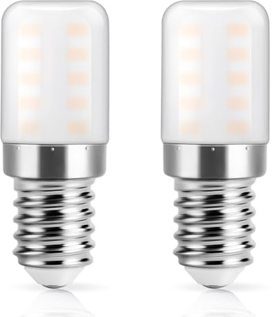 DiCUNO E14 LED SES LED Fridge Bulb, 3W=30W, Warm White 2700K, 270LM, 2 Pcs | E14 Small Edison Screw Lamps, Non-dimmable, for Home Lighting/Refrigerator/Cooker Hood/Night Light