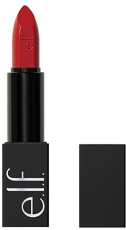 e.l.f. O Face Satin Lipstick, reichhaltig pigmentierter, pflegender & langanhaltender cremiger Lippenstift, mit Jojoba angereichert, vegan & tierversuchsfrei, No Regrets