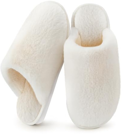 Fluffy Slippers Women,Memory Foam Ladies Slippers for House,Cosy Women's Slippers Faux Fur Lined,Anti-Slip Mens Womens Slippers Outdoor Shoes,Plush Home Slippers for Women,Winter Christmas Gifts