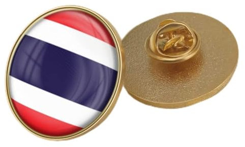 Modische Broschen Und Anstecknadeln Mit Thailändischer Flagge, Ethnischer Geometrischer Schmuck, Origineller Patriotischer Anstecknadel, Vintage Ethno Kristall Emaille Accessoires, Hip Hop,