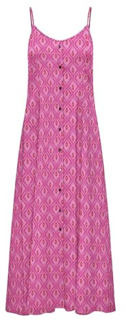 ONLY Onlnova Life Vis Gigi Long Dress AOP, Fucsia Viola, XS