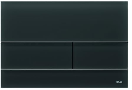 TECEsquare II WC-Betätigungsplatte Glas, für Zweimengentechnik, 9240825, Farbe: Glas schwarz satiniert