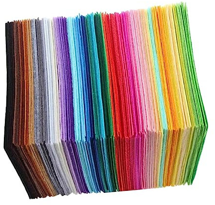 Lurrose 40stücke Mehrfarbige Filzplatten Für Bastelstoffplatten Bastelvliesstoffe Bastelfilzplatten DIY-stoffplatten DIY-stoffmaterial