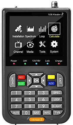 Recherche de satellites V8 Finder 2 Digital Satellite Finder DVB-S2X 1080P HD Récepteur TV Signal Récepteur Sat Décodeur + Sac pour régler l'antenne parabolique(V8 FINDER 2)