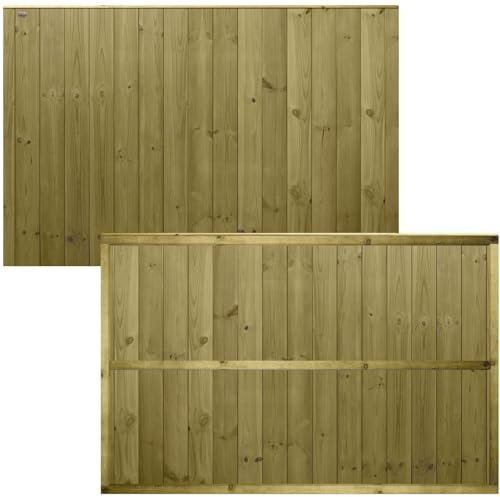 Ultimate Vertical T&G 6x4ft (W: 6ft x H: 4ft) Capped Decorative Garden Fence Panel Fully Framed Strong Treated Interlocking Tongue & Groove Smooth Boards Width 1828mm x Height: 1200mm