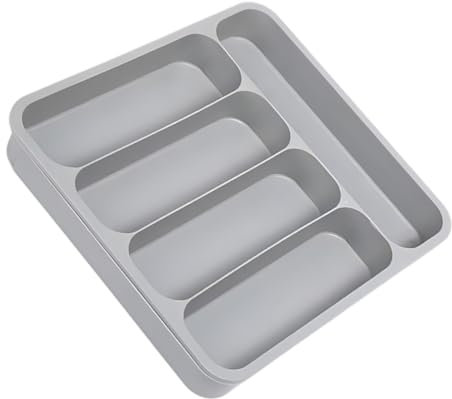 FELTECHELECTR Kitchen Silverware Tray for Drawer Household Silverware Tray Multi-compartment Cutlery Organizer Strong and Pp Material Tidy Kitchen Storage
