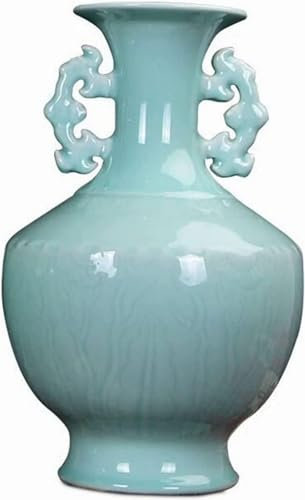 Vase à fleurs en céramique de style chinois, amphore, vase en porcelaine bleu et blanc, 13 pouces, grand vase de décoration de bureau, vase à fleurs, salon, maison, décoration de mariage, pot de fleu