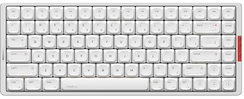 IQUNIX MQ80 Low Profile Mechanical Keyboard, 75% Full Aluminum Case Wireless Keyboard with 2.4G Receiver, Bluetooth and Wired Connection for Mac/Windows (Moonlight Silver) | Tri Mode, CNC Aluminum, Hot Swappable, RGB Backlit, Long Battery Life, VIA Support