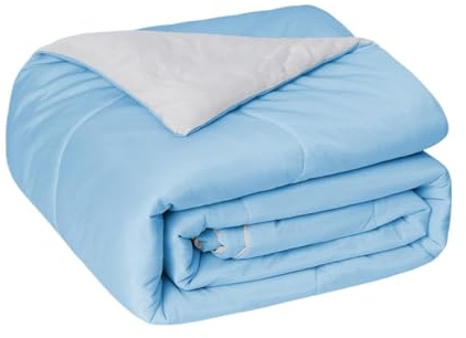 Coperta in tessuto con tecnologia fredda su entrambi i lati per chi dorme caldo (blu, king size)