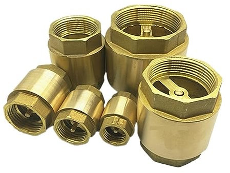 ZBORAVPIX Clapet Anti-Retour unidirectionnel Horizontal à FI Clapet Anti-Retour en Laiton, Filetage Femelle, Ressort en Ligne NPT 1/2 à 2 Pouces et DN15 à DN50(1 inch)