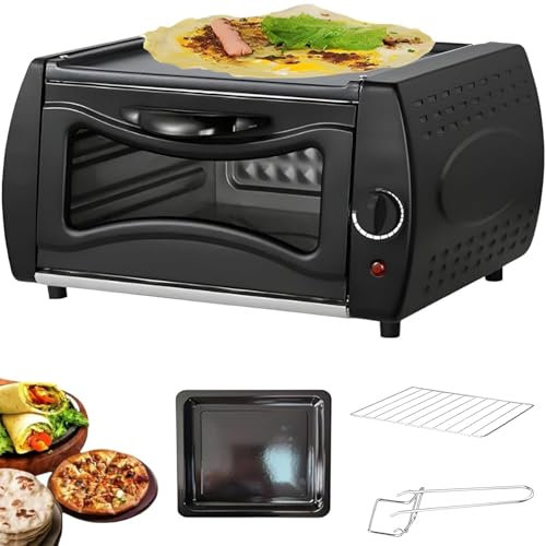 Una Panadería De Horno De Mesa De 1300W, Un Horno De Pizza Eléctrico De 15L Con Botón De Control De Temperatura, Un Mini Horno De Pizza Con Paletera / Grilla / Paletera Para Cocinas De Comedor Y Hogar