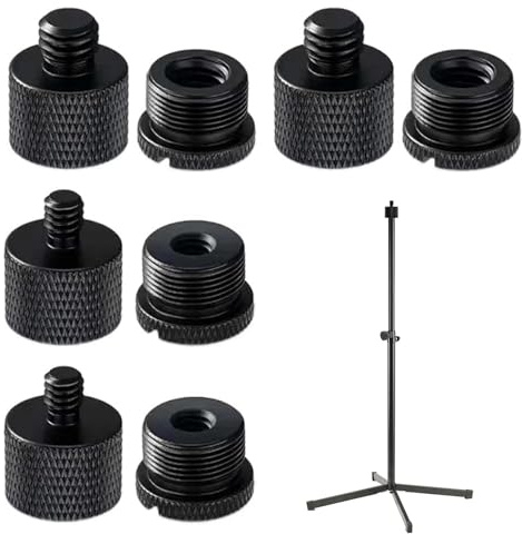 8Pcs Mic Stand Thread Adapter,Alloy Microphone Stand Adaptor for Camera Tripod 5/8 Female to 3/8 Male 3/8 Female to 5/8 Male 5/8 Female to 1/4 Male 1/4 Female to 5/8 Male