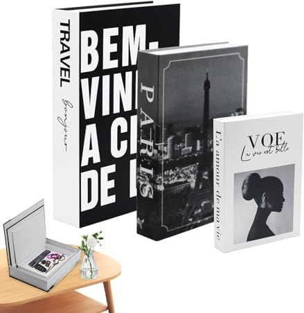 Lot de 3 Livres Décoratifs, Ensemble Moderne de Livres Décoratifs, Livre Decoration Maison, Faux Livre Déco, pour la Décoration Intérieure, pour Maison Salon Tables Basses pour le Bureau, Modèle B