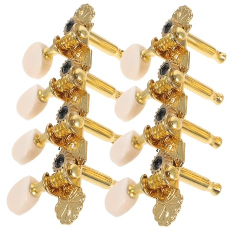 AKOOSY Chevilles De Réglage Pour Mandoline 8 Cordes En Métal Doré, Jeu De 4 Mécaniques, Clés De Réglage Universelles Pour Guitare Et Mandoline, Accessoires D'instruments Pour Réglage Précis Et Stable