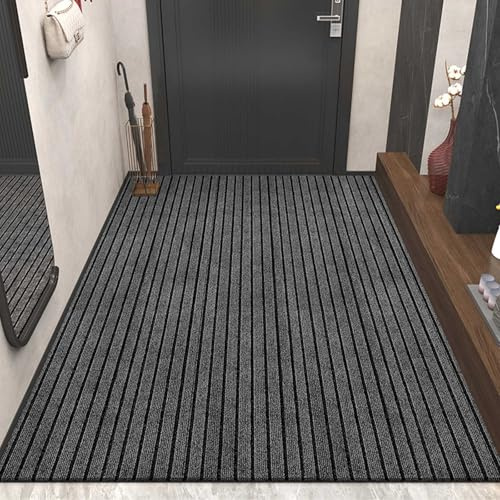 Moderne Waschbarer Teppich Wohnzimmer,Outdoor Teppich Wetterfest & Langlebig,Leicht Zu Reinigen,Farbecht,Anti-Rutsch Kurzflor Teppich Für Balkon Garten Terrasse Küche,Trimmbar(Gray,90x150cm)