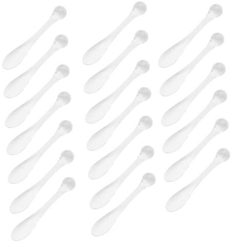UKCOCO 20 pièces Bâton de Massage Yeux Acrylique Transparent Cuillère pour Crème Visage et Masque Outil Multifonction pour Contour des Yeux et Soin Peau