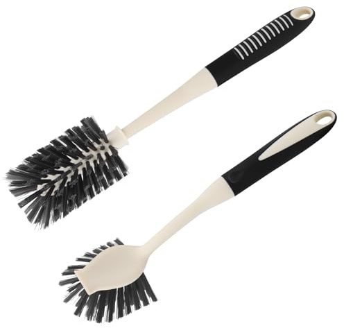 Spülbürste, 2 Stück Küchenbürste mit Robusten Borsten, Spülbürsten Set | 2-in-1 Küchenbürste, Geschirrbürste, Dish Brush, Spülbürsten mit Langem Griff, Abwaschbürste für Küche, Töpfen, Geschirr