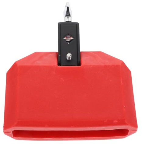 Kuhglocke 6 Zoll Schlaginstrument für Schlagzeugset Rote Pvc Ausführung | Pflegeleicht und Verschleißfest, Glatte Oberfläche, Kleines Zubehör für Percussion Satz, Sportliche Nutzung