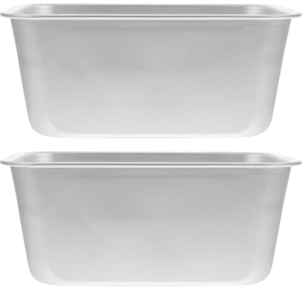 HOMSFOU Set 2 Teglie da Forno Rettangolari in Lega di Alluminio, Stampo per Pane e Torte Fai da Te, Superficie Liscia Antiadherente, Portatile e Facile da Pulire, per Cucina Casalinga